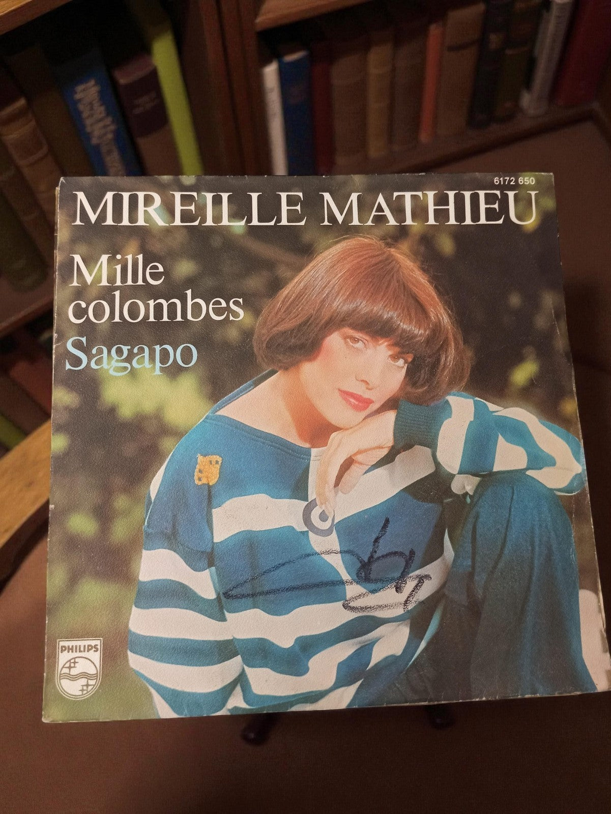 Disque vinyle 45 tours Mireille Mathieu Mille Colombes Sagapo vintage ancien Phi