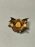 Vintage pin's Harley Davidson émaillé, logo ailé noir et or, collection moto