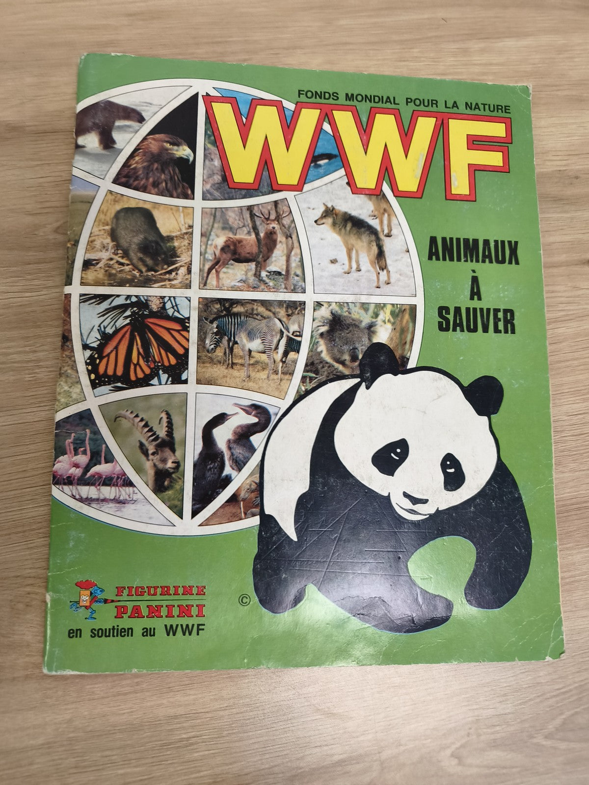 Vintage album Panini WWF Animaux à sauver incomplet collection nature