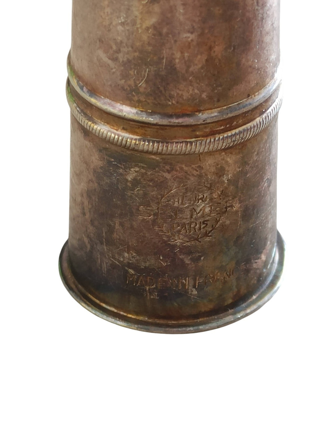 Salière vintage métal argenté, style rétro, finition patinée, table élégante