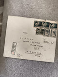 Lettre affranchie Roumanie timbres 1000 600 50 Lei Bucarest Marseille philatélie