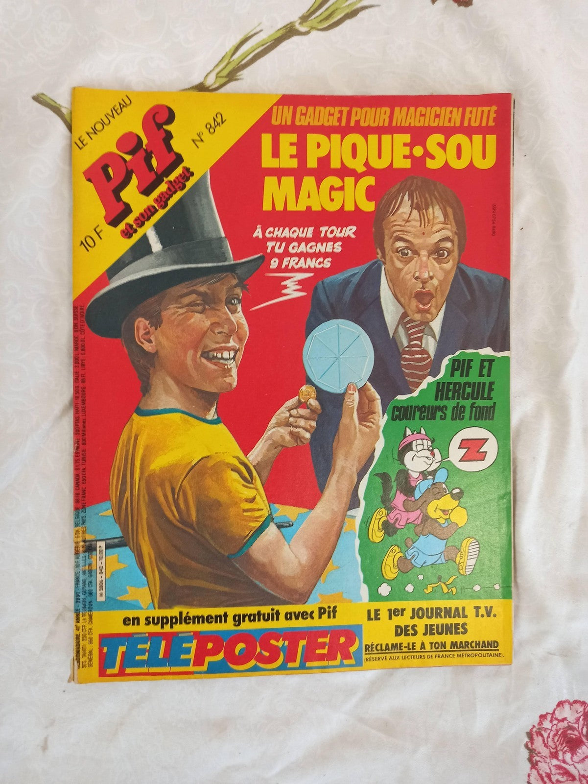 Magazine Pif n°842 vintage années 80, Le Pique-Sou Magic, gadget, rétro