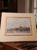Gravure ancienne Auxerre France pittoresque vintage déco murale rétro