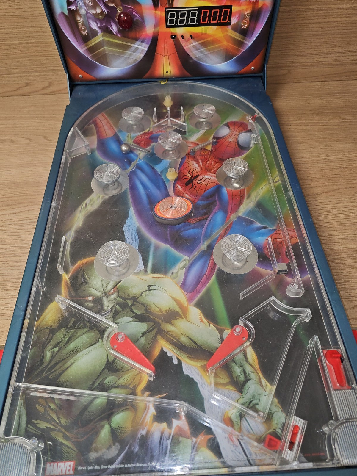 Flipper rétro Spider-Man 2003 ancien jeu de table vintage Marvel occasion collec