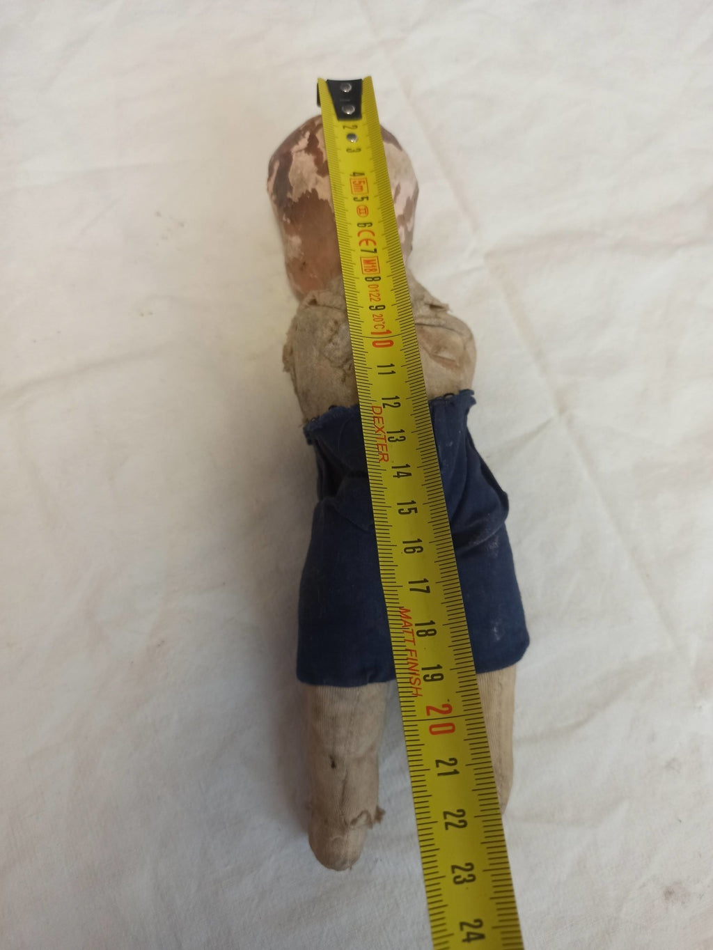 Poupée ancienne française XIXe, vêtement bleu, vintage rétro rare
