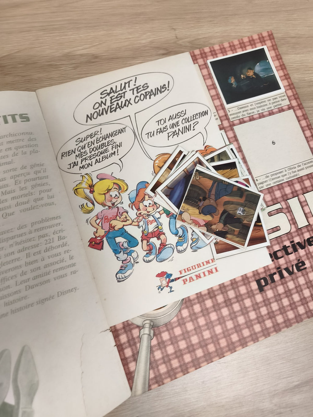 Vintage album Panini Basil Détective privé Disney 1986 incomplet collection