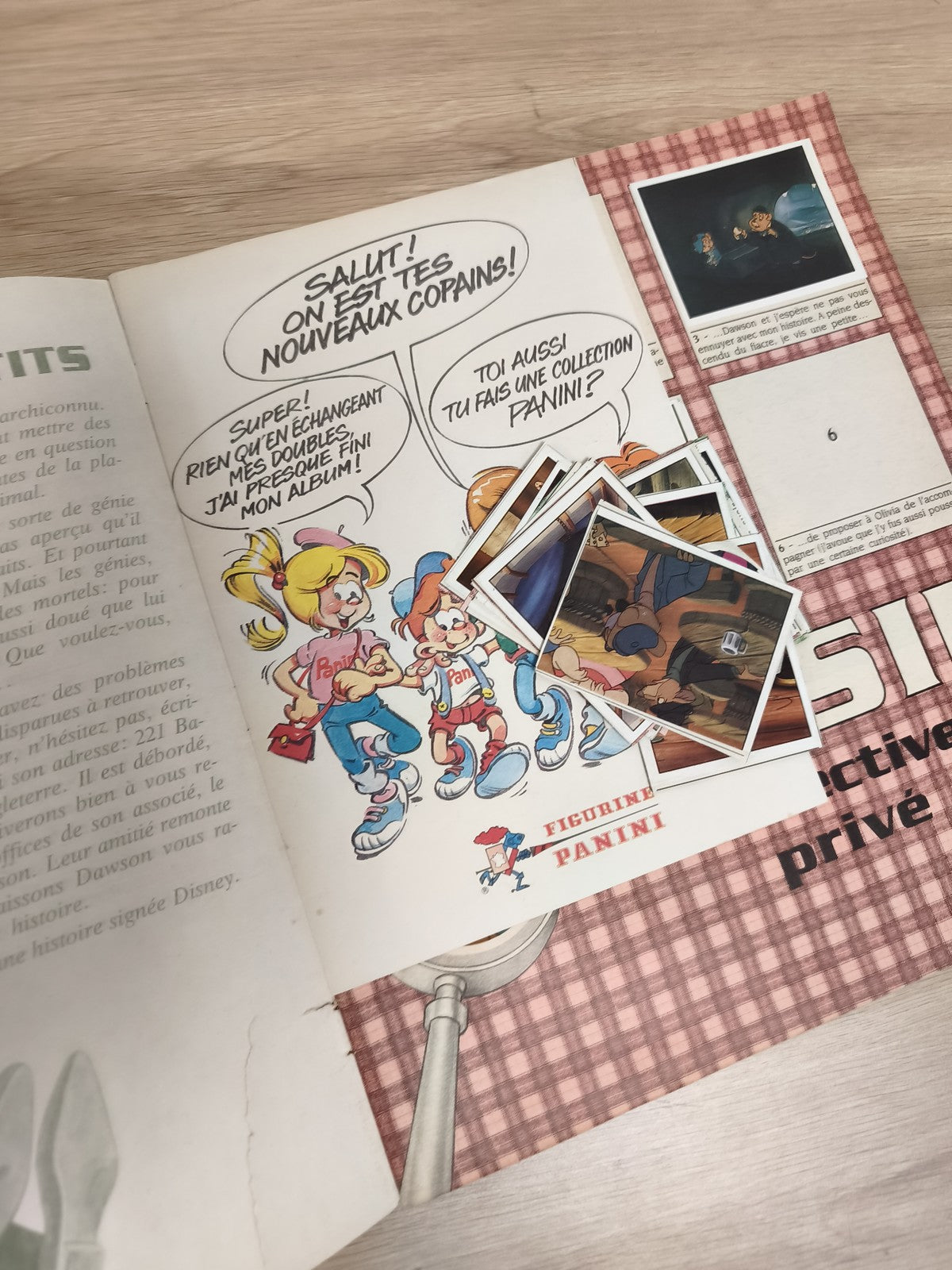 Vintage album Panini Basil Détective privé Disney 1986 incomplet collection