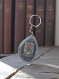 Porte-clés vintage goutte blason Beaujolais publicitaire métal