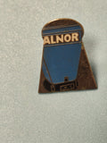 Vintage pin's ALNOR bleu forme trapèze ancien collection badge (ref 10)