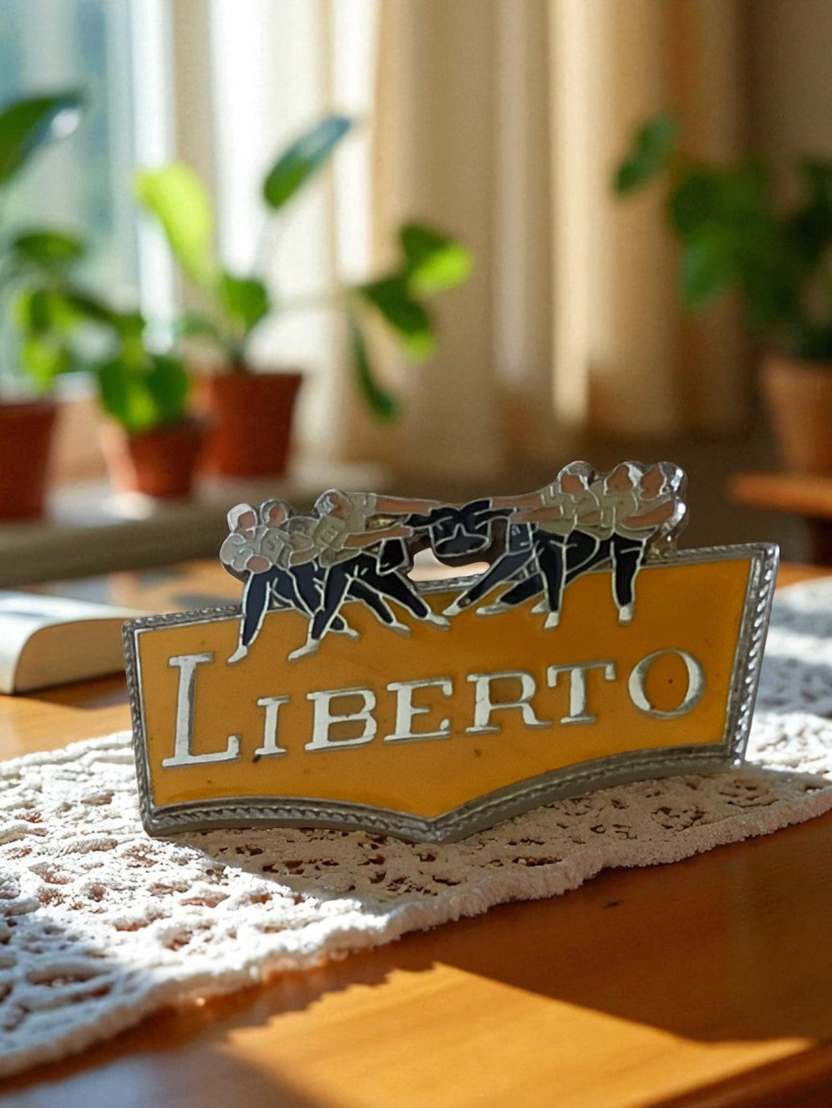Plaque publicitaire Liberto vintage métal émaillé édition limitée déco rétro