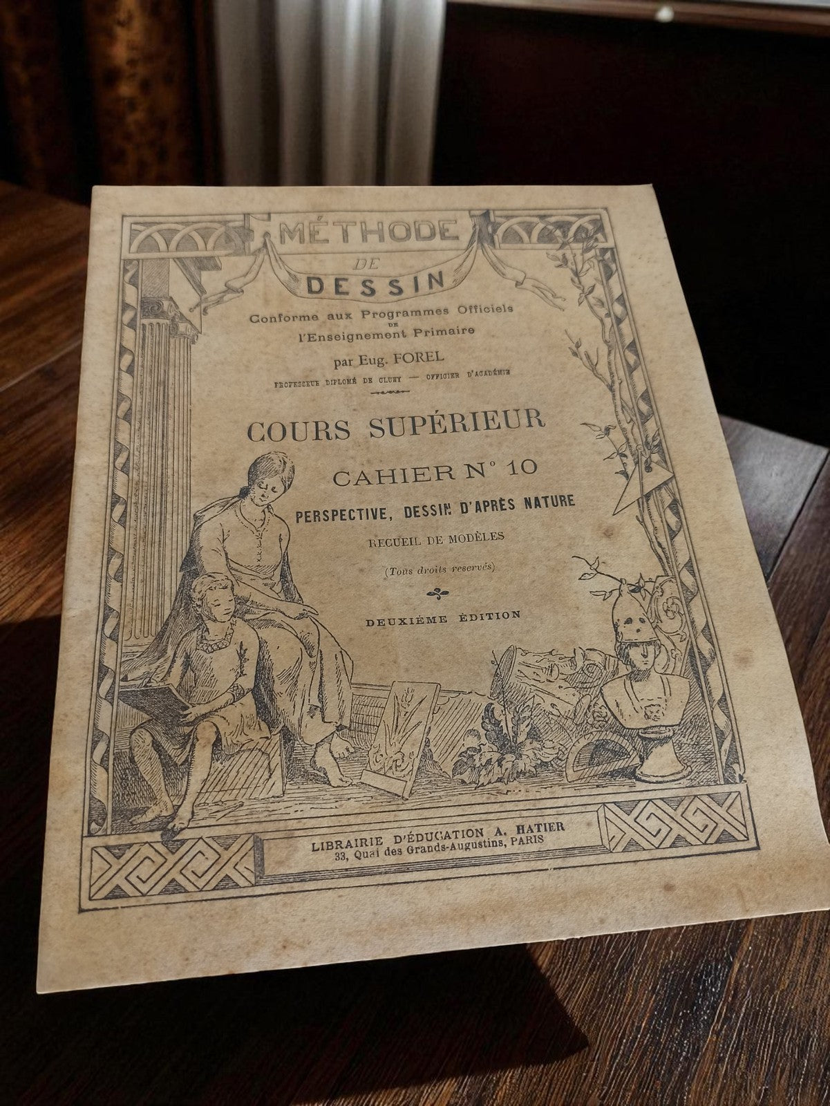 Livret ancien dessin perspective Eug. Forel Hatier cours supérieur vintage