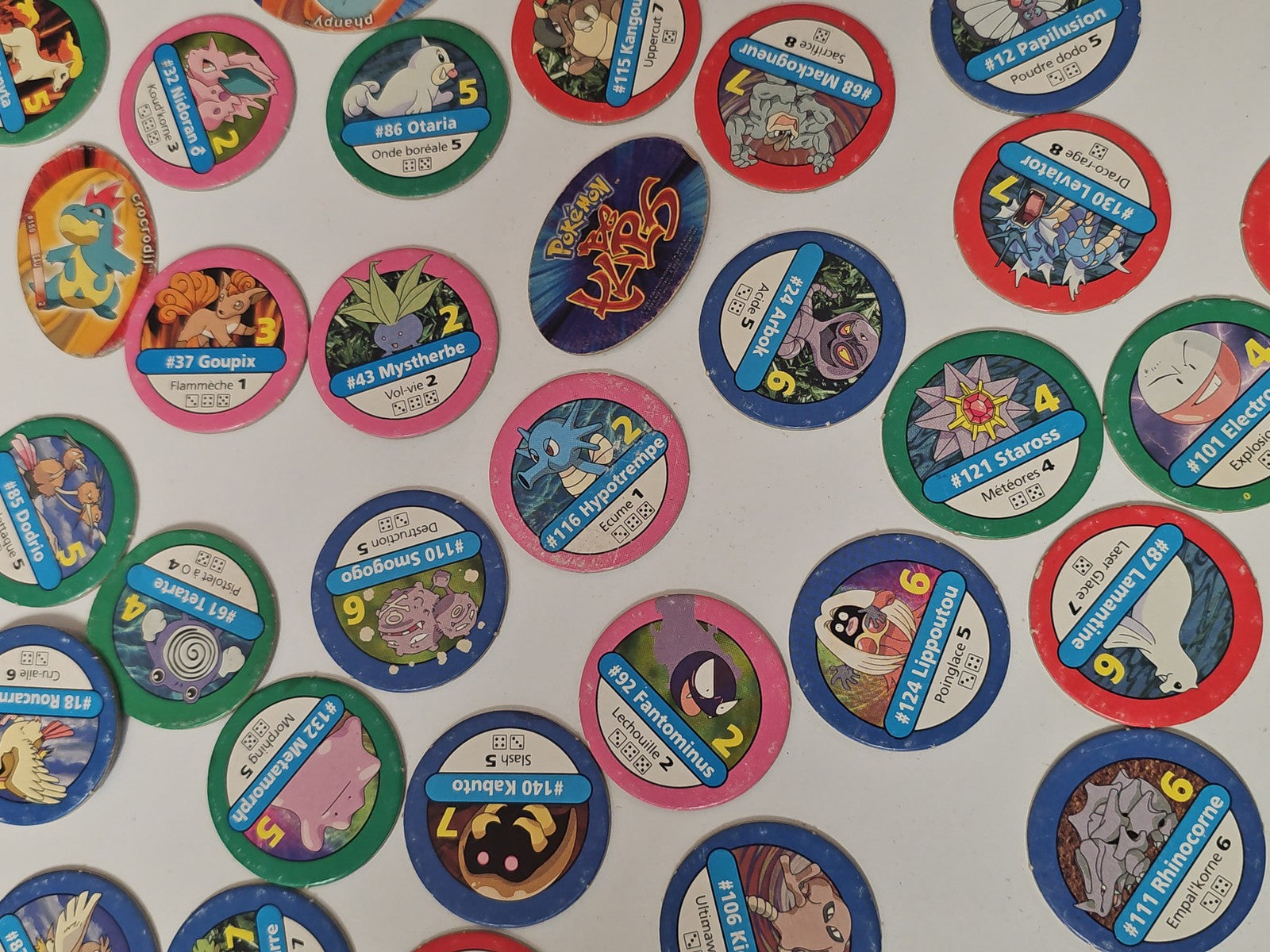 Gros lot de pogs Pokémon originaux, jetons à jouer, pièces à collectionner