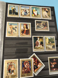 Lot anciens timbres oblitérés Magyar Posta art religieux peinture Hongrie vintag