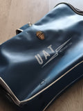 Sacoche vintage UAT Aéromaritime bleu logo ancien rétro bagage cabine