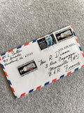 Lettre airmail USA 1965 timbres Robert Fulton John Copley oblitérés philatélie