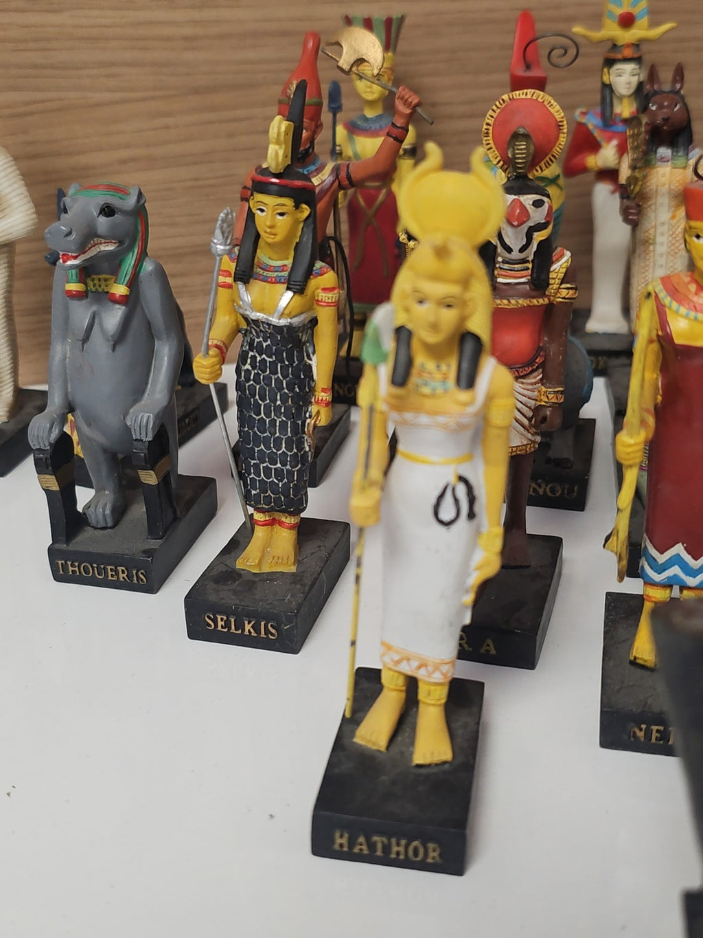 Vintage figurines dieux Égypte ancienne + magazines, set collection ancien rare
