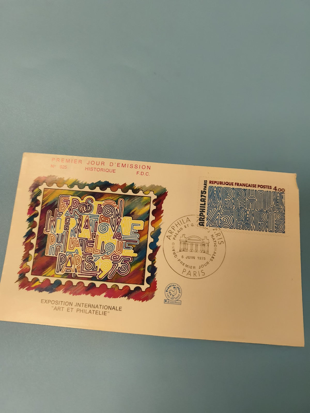 Ancienne enveloppe philatélie ARPHILA 1975 Exposition Paris FDC art timbre