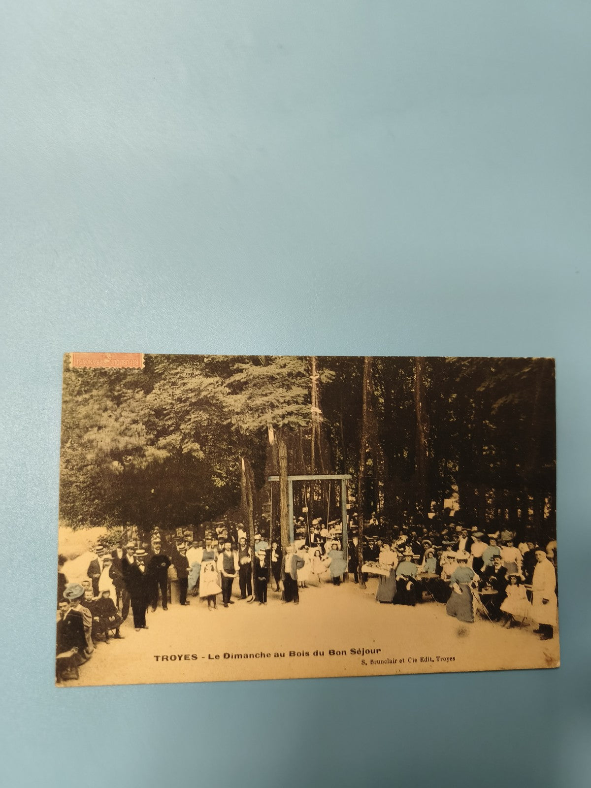 Ancienne carte postale animée Troyes Bois du Bon Séjour vintage ref 1