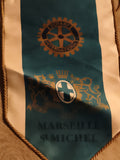 Fanion ancien Rotary International Marseille St Michel bleu doré vintage