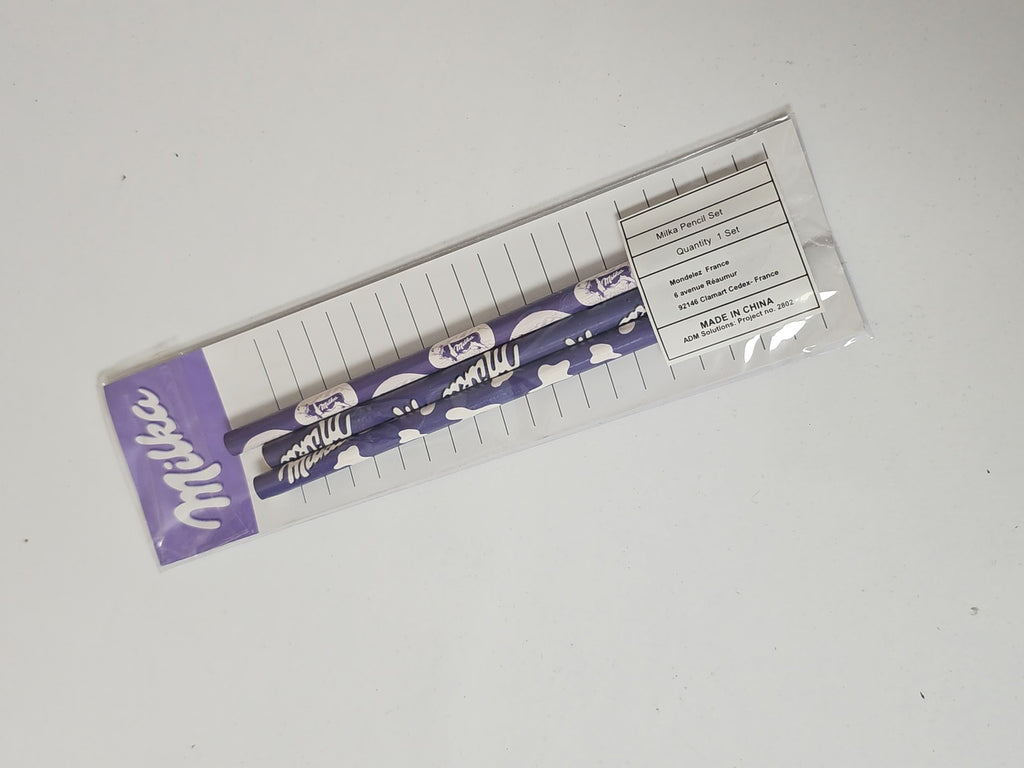 Lot de crayons publicitaires Milka promotionnels, papeterie originale d?occasion