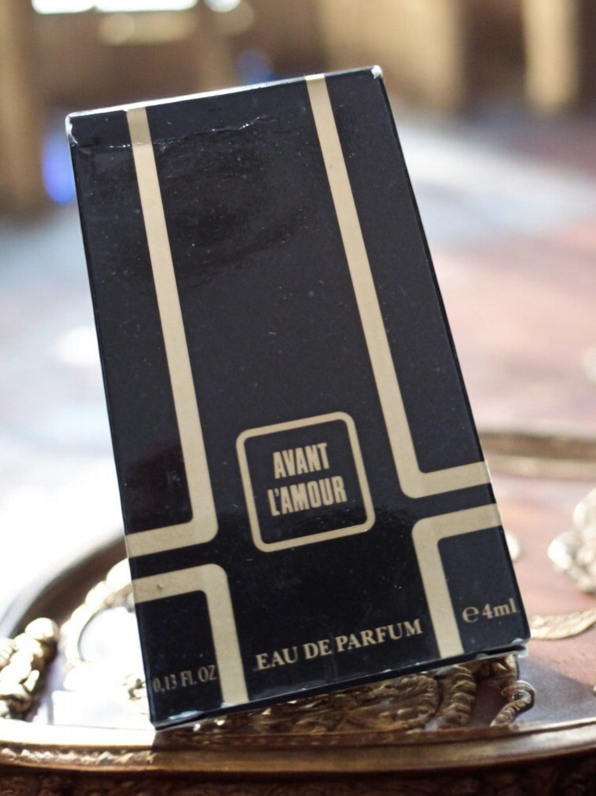 Miniature parfum Avant l'Amour eau de parfum 4ml boîte noire dorée