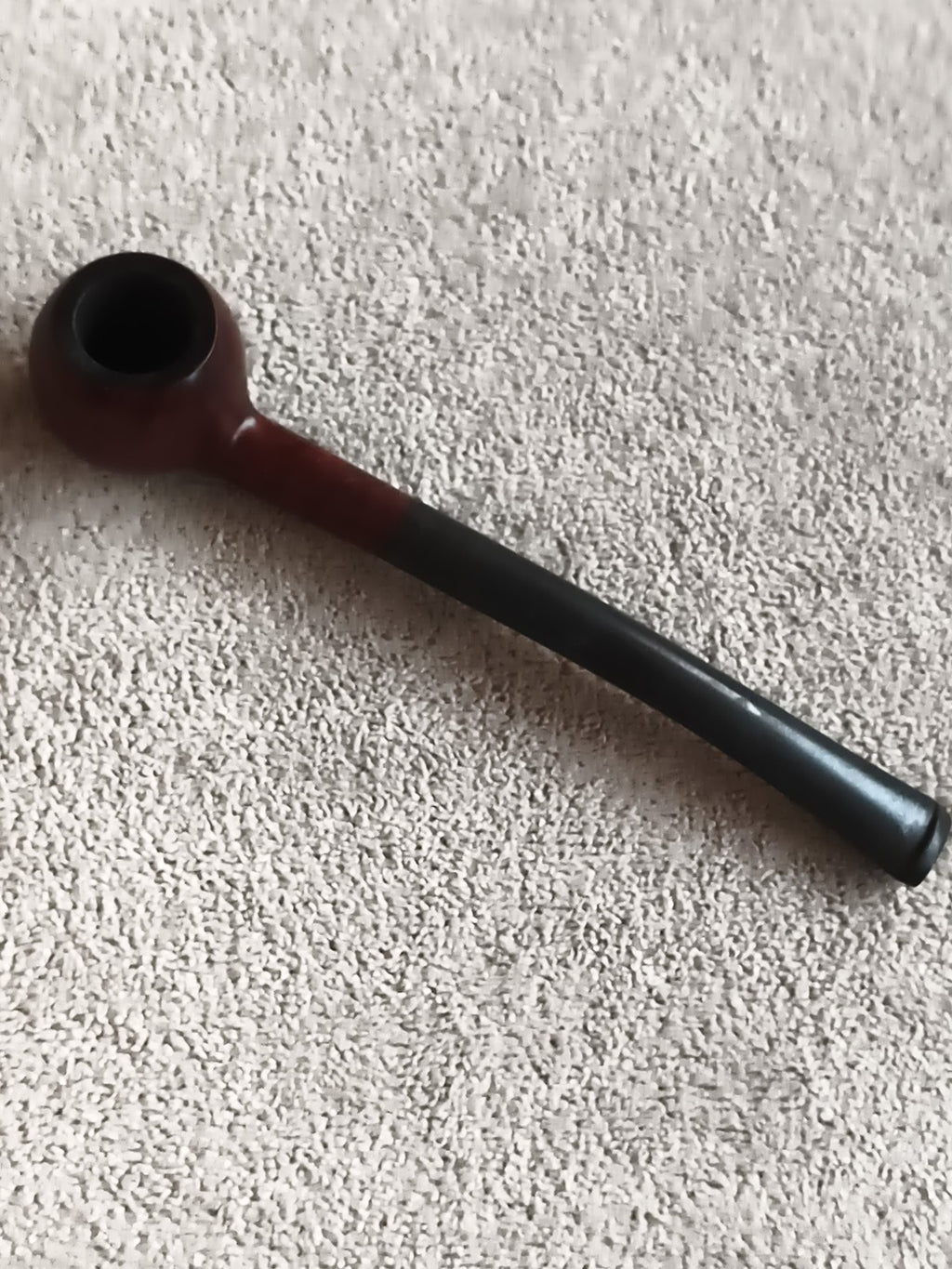 Pipe ancienne droite brune et noire – finition lisse vintage – signée