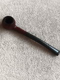 Pipe ancienne droite brune et noire – finition lisse vintage – signée