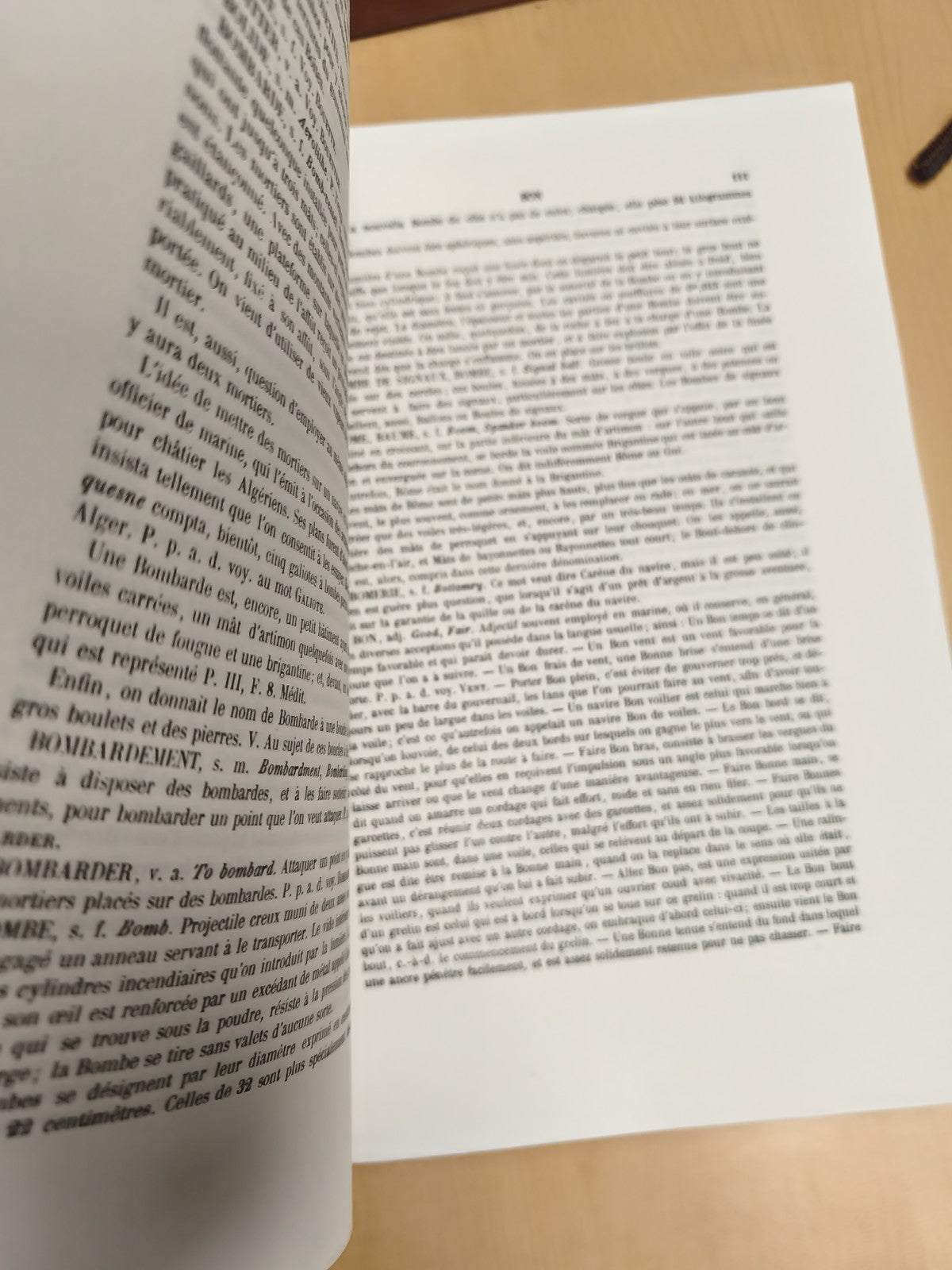 Rare dictionnaire ancien de la marine à voile Bonnefoux et Paris vintage collect