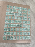 Lot ancien timbres Marianne 5c vert oblitérés planche philatélie collection