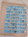 Gros lot timbres anciens Marianne 25c bleu sur planche philatélie d?étude