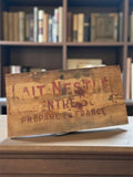 Plaque publicitaire ancienne Nestlé bois, lait concentré, France, vintage 1900-1