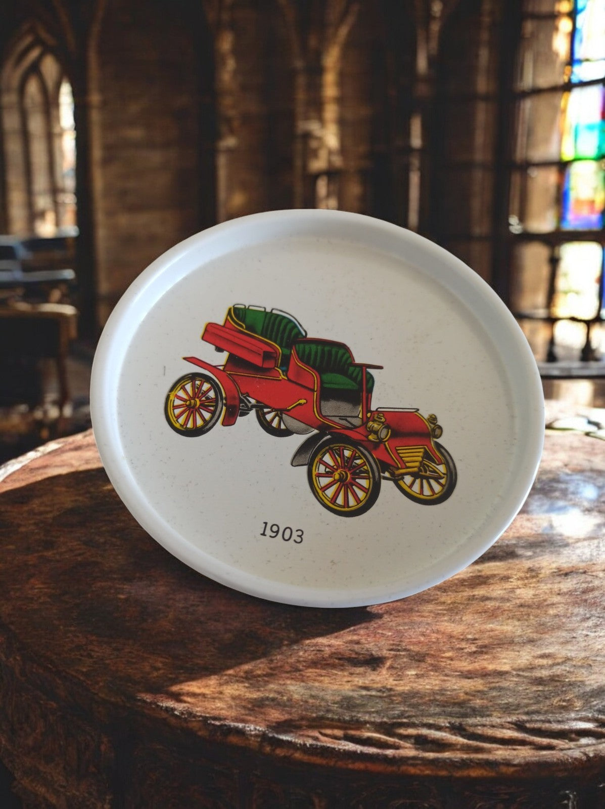 Sous-verre vintage Mazda 1903 – déco rétro auto, lot ancien protection table