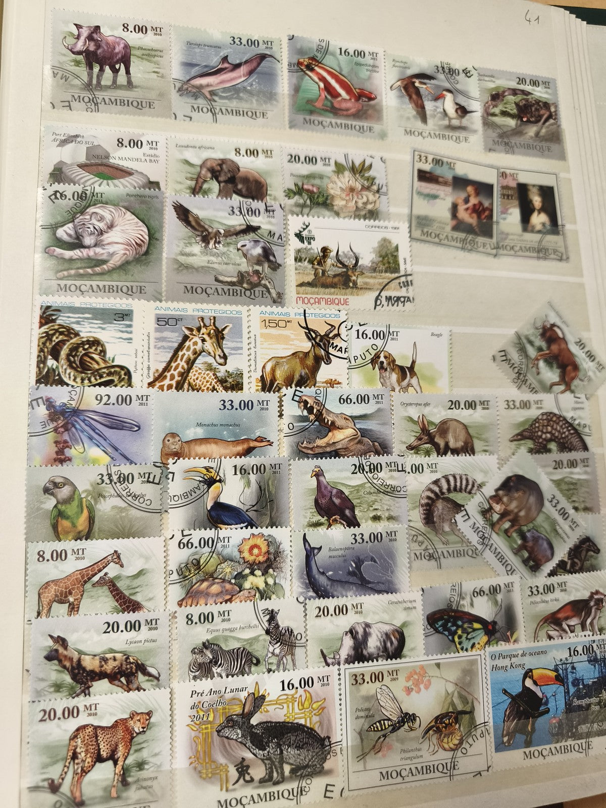 Lot de timbres Mozambique animaux et nature, thématiques variées (support non in
