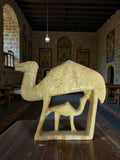 Sculpture vintage dromadaire pierre naturelle, déco ancienne, art animalier