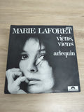 Vinyle 45 tours Marie Laforêt Viens Viens Arlequin pochette Polydor noir et blan