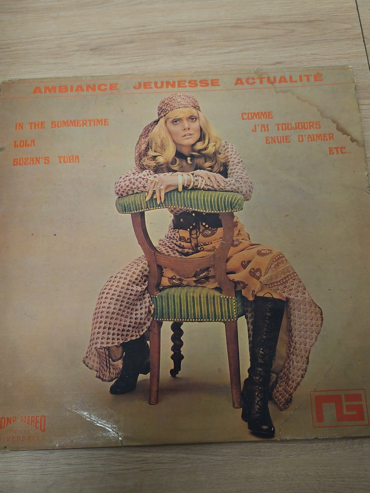Vinyle 33 tours vintage Ambiance Jeunesse Actualité ancien disque rétro collecti