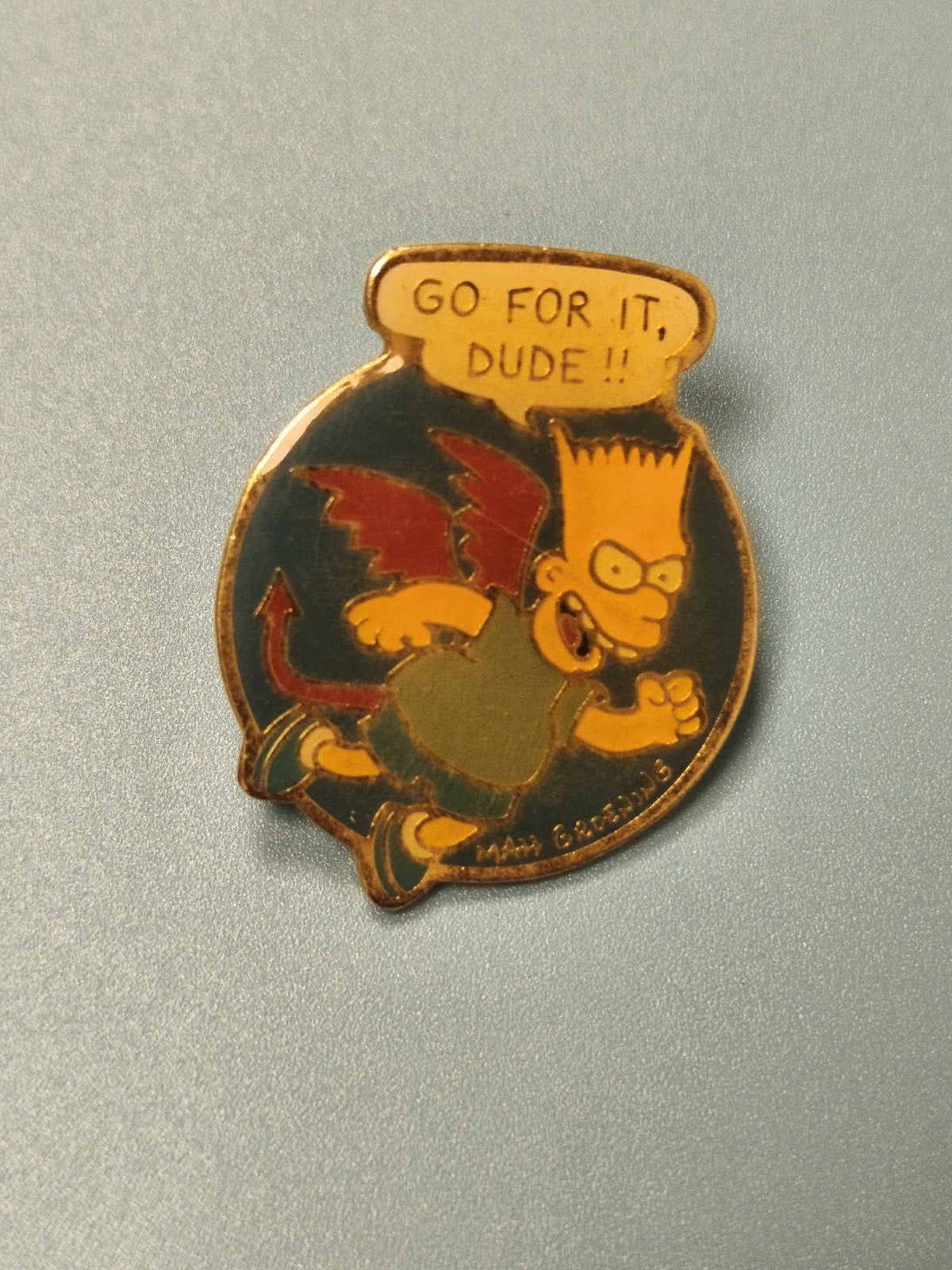 Vintage pin's Les Simpsons Bart diable émaillé dessin animé collection (Ref 1)