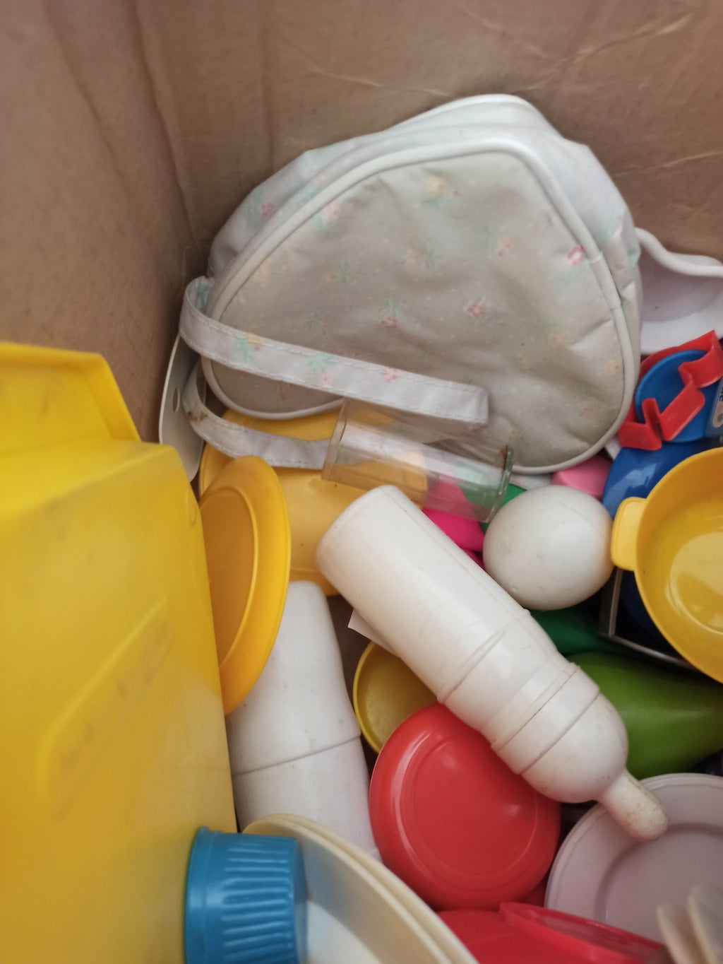 Lot jouets vintage supermarché plastique ancien années 60 paniers accessoires en