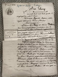 Document manuscrit ancien 1834 notaire échange terres Viriers Allier cachet