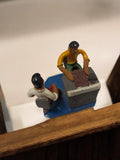 Santon ancien Gildo en terre cuite, artisanat peint, figurine crèche vintage