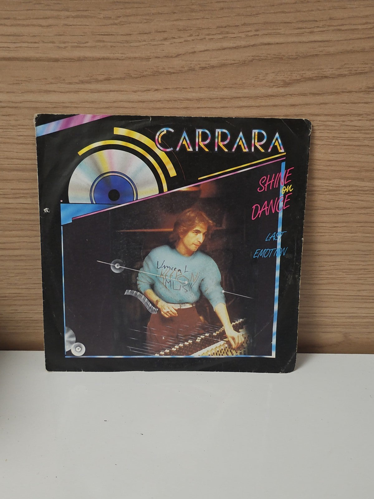 Vintage disque vinyle 45 tours Carrara ancien rétro collection musique années 80