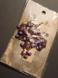 Boucles d'oreilles vintage pampilles violettes et rouges deadstock magasin