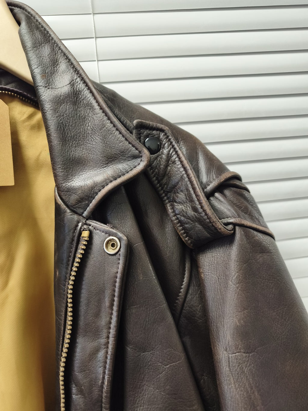Blouson homme cuir ancien vintage taille L veste rétro pour collectionneur