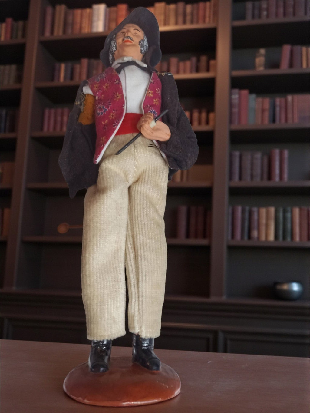 Santon ancien signé Ambrogi Provence costume d'époque figurine vintage déco