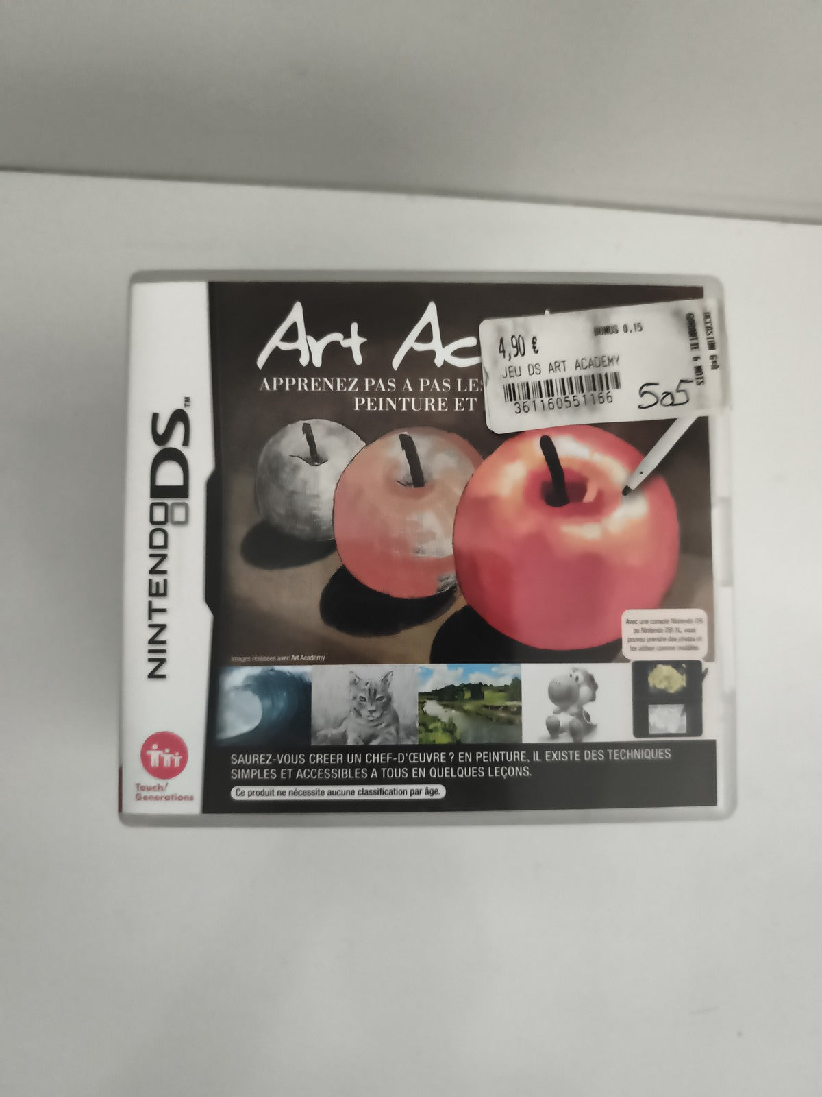 Jeu Nintendo DS Art Academy complet, apprentissage dessin peinture, Touch Genera