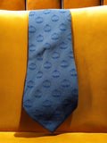 Cravate vintage Soie bleu motif géométrique élégant homme rétro