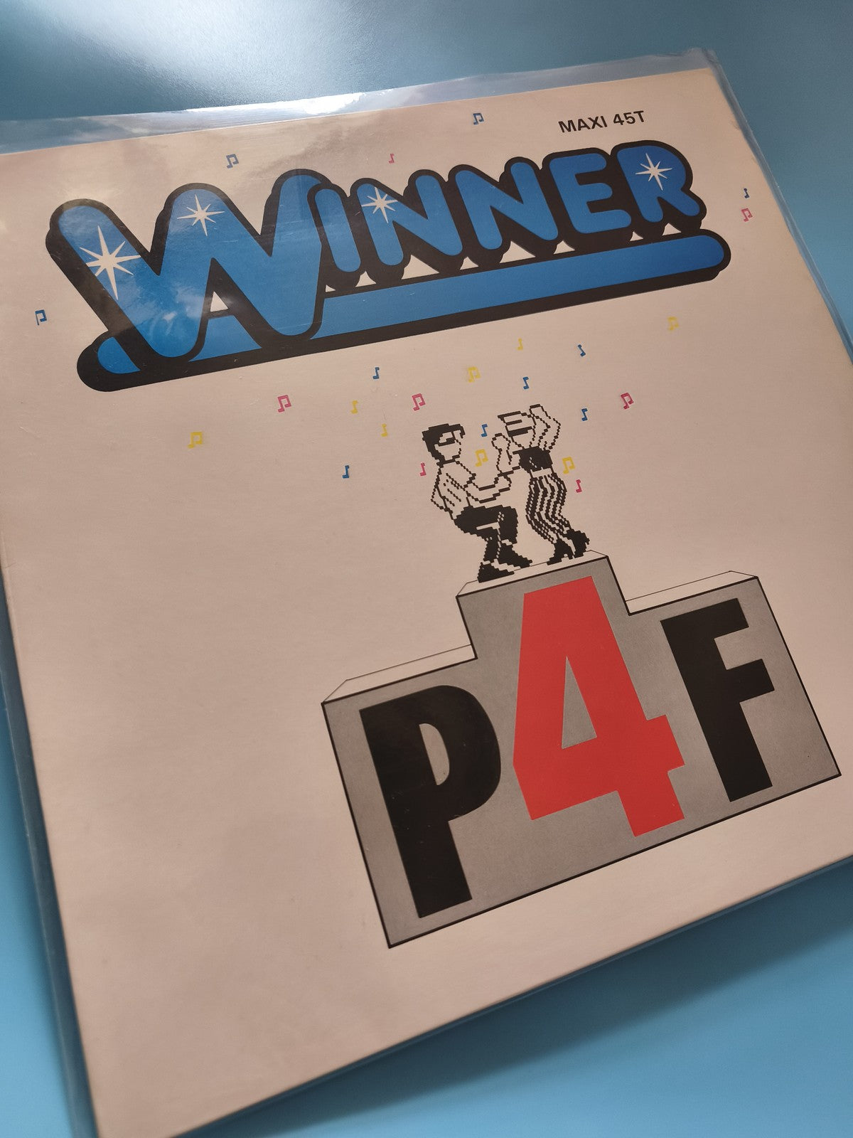 Vinyle ancien 33 tours P4F Winner rétro, disque vintage collection musique