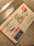Lettre premier jour Olympiades 1960 Squaw Valley TWA Flugpost philatélie (Ref 13