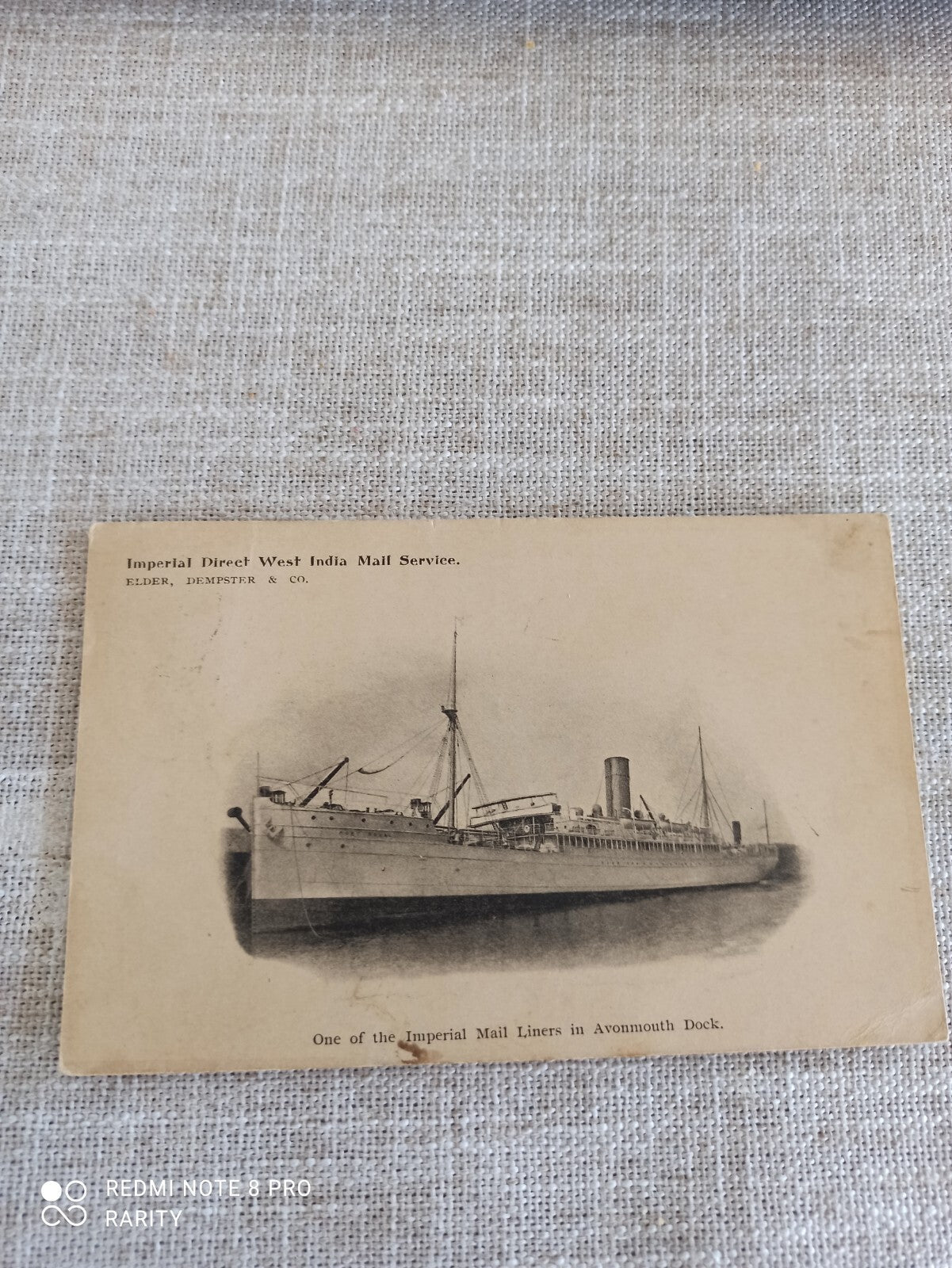 Carte postale navire Imperial Mail, West India Mail Service, paquebot historique