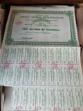 Action au porteur Grands Travaux Métropolitains 1920s vintage document financier